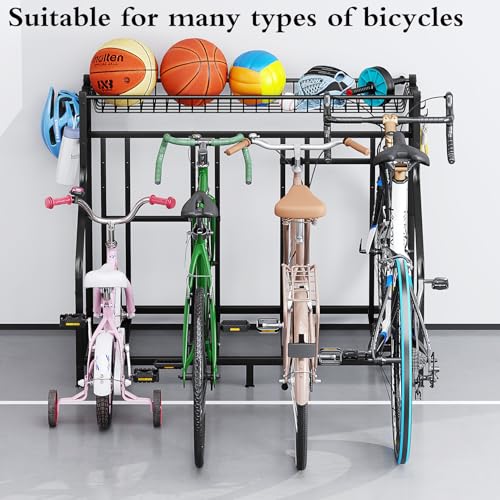 YIZAIJIA 4 Bike Stand Garage Bike Rack Storage Organizer Adjustable Space Saver