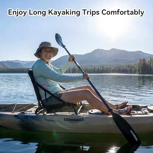 Black Kayak Seat with Back Support - Aluminum Frame & Dual Mount for Inflatable & Sit-On-Top Kayaks