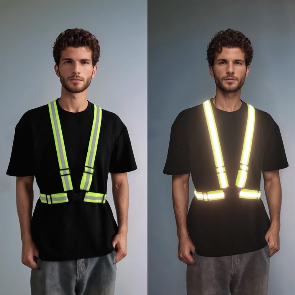 Skiennix Adjustable Reflective Safety Vest - 360° Visibility for Cycling & Construction