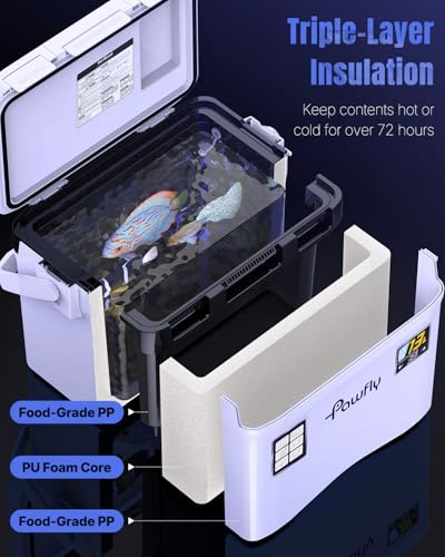 13 Quart Live Bait Cooler with Rechargeable Aerator - Leak-Proof Fish Livewell for Boat and Fishing
