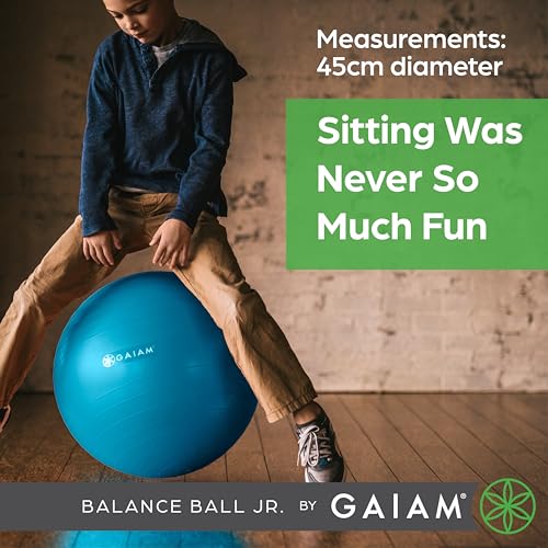 Gaiam Classic Balance Ball Chair Kids Seat Blue/Green - Active Sitting