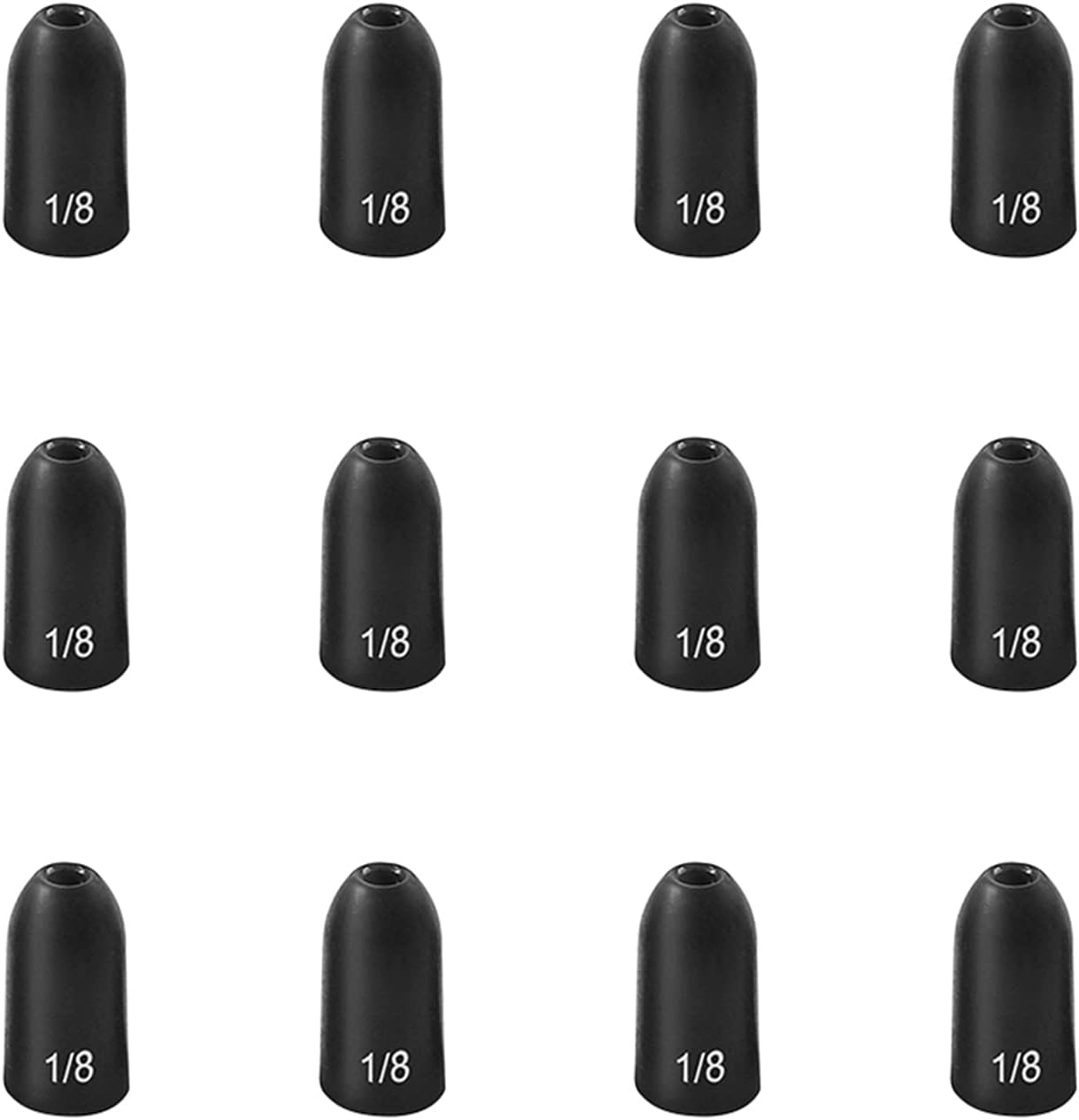 Tungsten Bullet Fishing Weights by [Brand Name] - 12 Pack Insert-Free Worm Sinkers | 1/8 to 1/2 oz Sizes