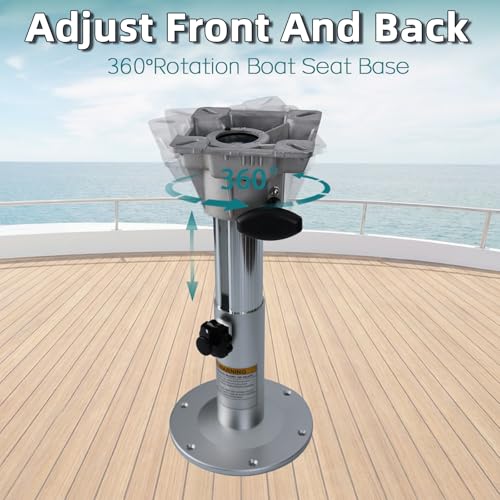 AmarinePlay Adjustable Boat Seat Pedestal & Base - 13-19 Inch Swivel Marine Seat Mount