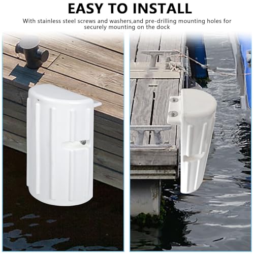 BALAVA 4 Pack White Inflatable Marine Dock Bumpers for Boat Protection