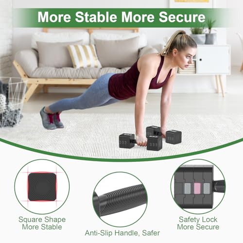 Adjustable Dumbbells Set for Home Gym - 5 Weight Options, Non-Slip Handle, Ink Variation