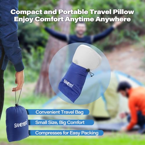 SAHEYER Grey Memory Foam Travel Pillow for Camping & Sleeping