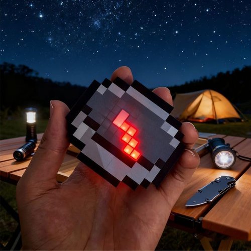 Pixel-Style LED Compass Keychain - Retro Game with USB Charging(Not a Precision Instrument),Gift for Valentine's Day