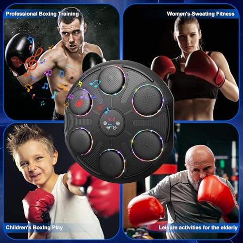 Wall-Mounted Boxing Punching Bag with LED Display & Gloves - Home Gym Fitness Equipment