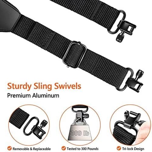EZshoot Two Point Sling - Comfortable Neoprene Padded Shoulder Strap | Length Adjustable for Outdoor Use