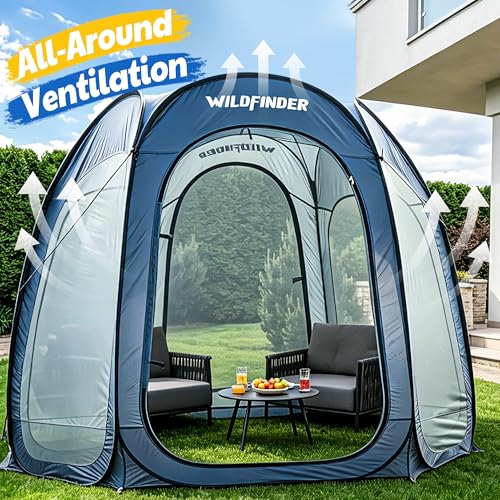 WildFinder 10x10 Pop Up Screen House Tent with Mesh Walls, Waterproof Canopy
