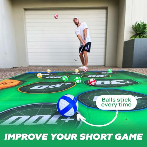 Golf Game for Adults Indoor Outdoor - Backyard Chipping Set with Sticky Balls - Family Multi-Player Activity - Variation: No Club