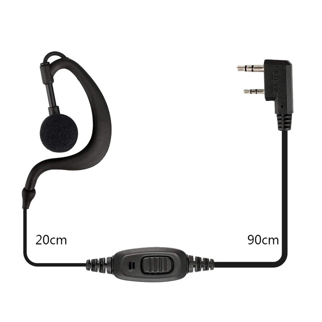 Retevis Case of 10, Two Way Radio Earpiece with Mic Single Wire Earhook Headset for RT22 RT21 RT68 RT68H H777 H777H RT86A RT86S, Compatible with Pxton, Baofeng BF-888S/BF-T26, Kenwood Walkie Talkies