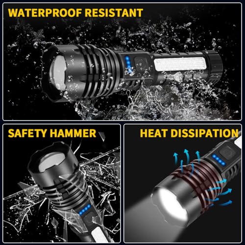 Rechargeable LED Flashlights 4 Pack High Lumens Emergency & Camping Light