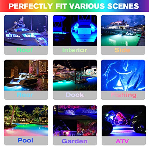 HUSUKU SOOP3 PRO 6.7'' Waterproof Marine Underwater LED Light Blue 2000LM Transom