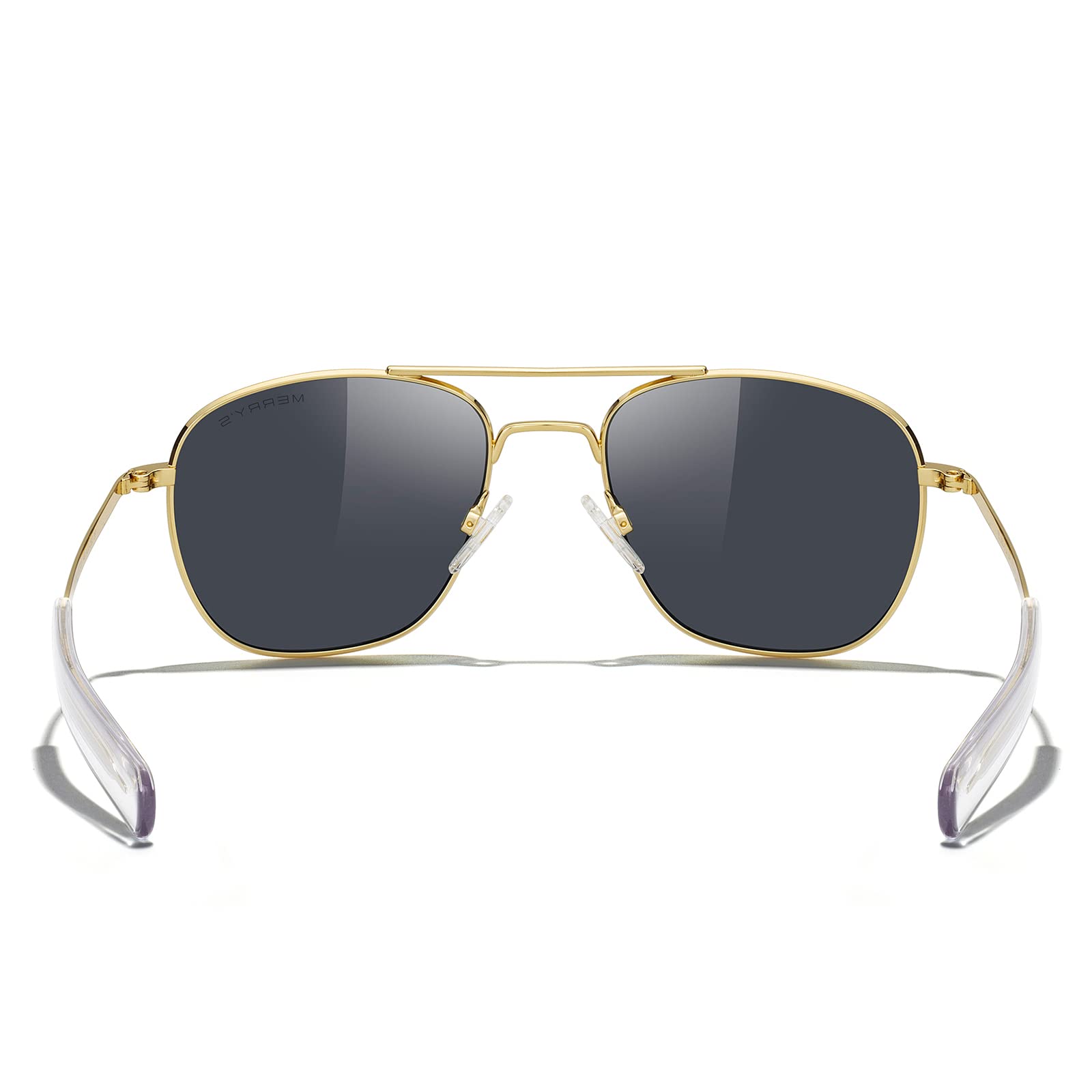 MERRY'S Classic Square Aviator Military Polarized Sunglasses for Men or Women S8636