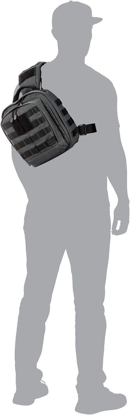 5.11 Tactical Sling Bag Pack MOAB 6, Shoulder Crossbody Military Bag, 11L, Black, Style 56963ABR