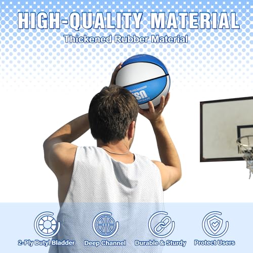 Lenwen Size 5 12-Pack Rubber Basketballs with Pumps - Indoor & Outdoor Training
