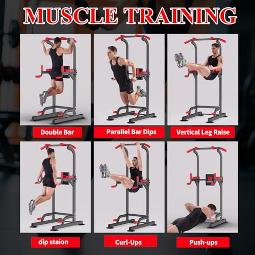 Power Tower Pull Up Station for Home Gym, Adjustable Multi-Function Fitness Equipment