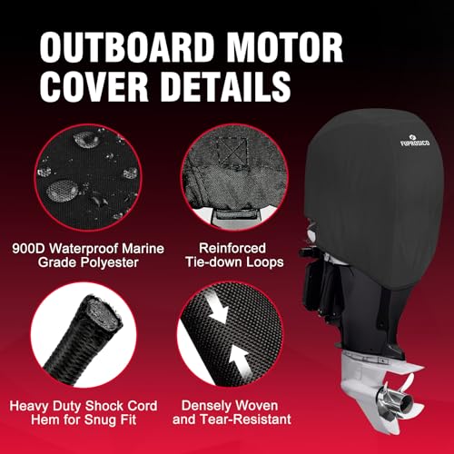 Fuprosico Custom Boat Motor Cover for Mercury VERADO 200-400HP - Windproof Waterproof Marine Grade Fabric