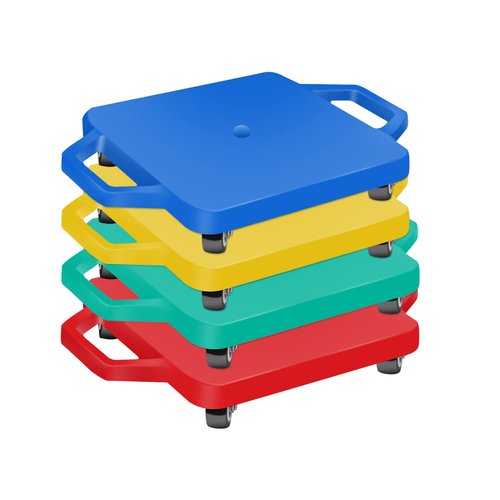 Tujol 4 Pack Sports Floor Scooter with Handles, Sitting Scooter Board for Kids, Age: Over 6 Years Old