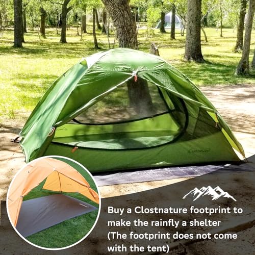 Green 4-Person Lightweight Backpacking Tent for Camping & Hiking