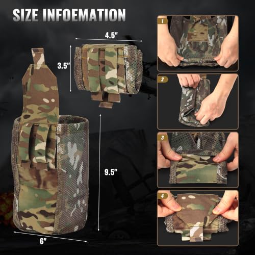 Heavy-Duty Mesh Molle Dump Pouch BK - Rapid Deploy Tactical Belt Mag Carrier