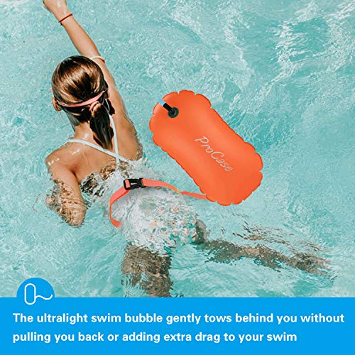 ProCase Swim Buoy Float Orange Safety Float with Adjustable Waist Belt for Open Water Swimming