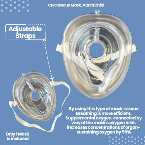 CPR Training Mask Set 10-Pack for Adult and Child with Hard Case and Strap - Latex-Free