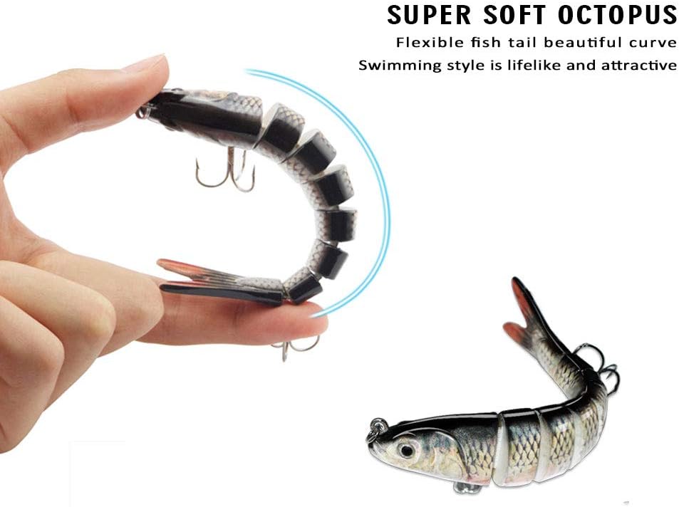 ODS Lure Fishing Bait - Multi-Jointed Swimbaits with Hooks | Complete Tackle Kit for Bass