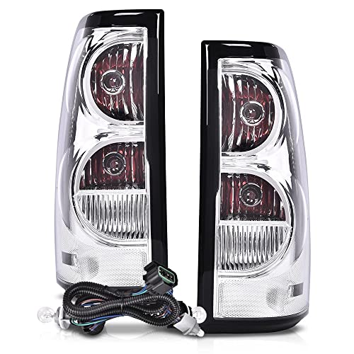PIT66 Tail Lights Pair for Chevy Silverado 2003-2006 Clear Model | Easy Bolt-On Installation