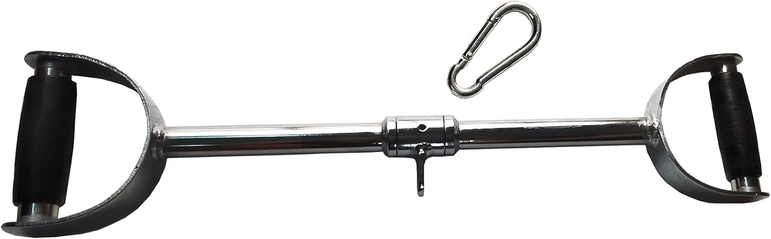 Qibylift Wide Grip Lat Pull Down Bar - V-Shaped Cable Attachment with Rubber Handgrips | Durable & Versatile