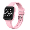 Konewos Children Simple Fitness Tracker Watch, Digital Step Counter Sport Watch, Waterproof Wristwatch, with Pedometer Alarm Clock Calendar for Kids Boy Girl Students (Pink)