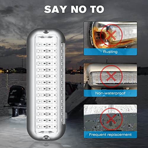 BASIKER BS4 Marine LED Underwater Boat Lights - 2 x 3000LM, Blue, IP68 Waterproof, Model BS4 BL