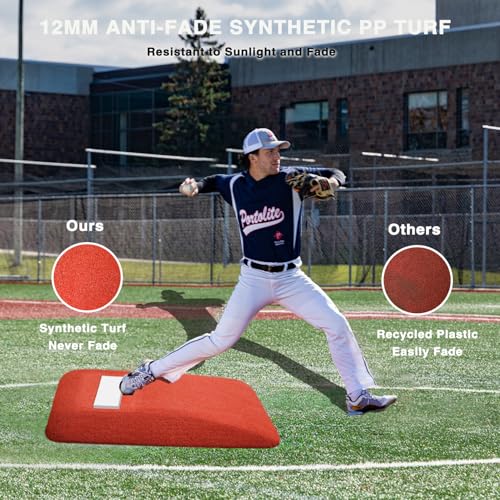 Portable Baseball Pitching Mound 42x34x5 Inch with Synthetic Turf & EVA Base