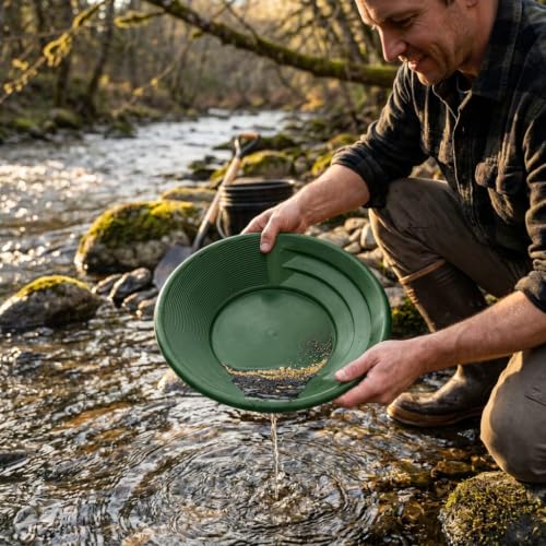 Gold Panning Kit with 3 Gold Pans & Accessories - Prospecting Supplies Set