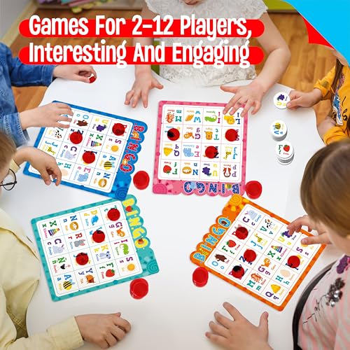 Spanish Bingo Game with Alphabet & Numbers - Educational Toy for Kids Ages 4+ - Variation: Spanish Alphabet Number Bingo Game