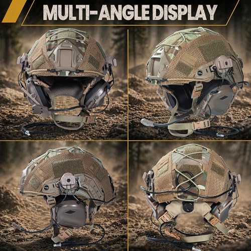 Lightweight Tactical Bump Helmet with Adjustable Fit & Noise Reduction Headset