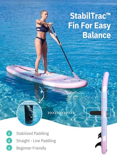 Inflatable Paddle Board 10' Ultra-Light SUP for Beginners - Light Purple