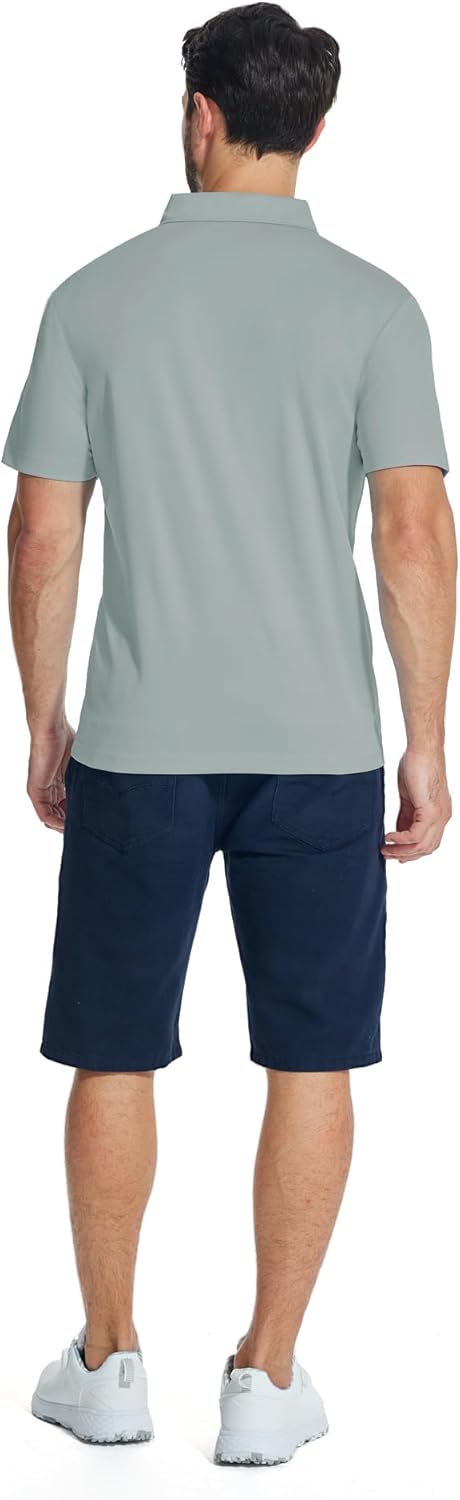 ZITY Men's Polo Shirts - Lightweight Quarter Zip Casual Golf Shirt with Pocket | Short Sleeve Design