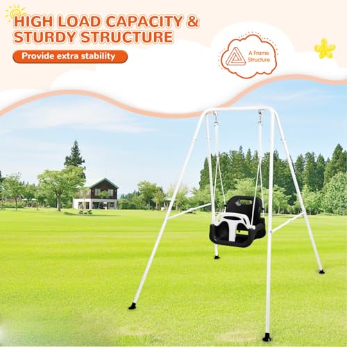 Bighaki808 White 3-in-1 Toddler Swing Set Indoor & Outdoor Heavy Duty