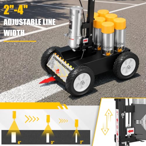 34.8-inch Parking Lot Striping Machine for Lines & Marking, Heavy-Duty, Adjustable Width