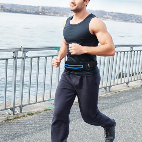 Blue Running Belt Fanny Pack for Men & Women Reflective Waist Pack Adjustable Fitness Bag