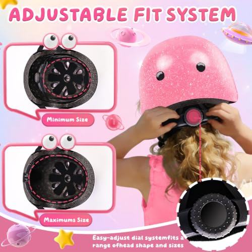 Kids Bike Helmet Set for Boys and Girls, Pink, Adjustable Safety Gear for Cycling and Outdoor Sports - S (50-54cm)
