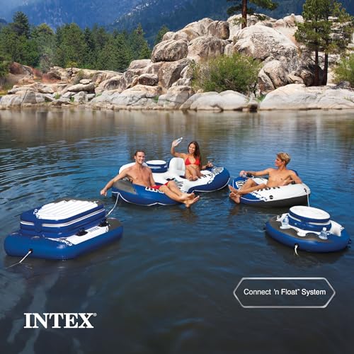 Intex River Run 1 Inflatable Floating Lounge 5 Pack with Backrest & Cup Holders