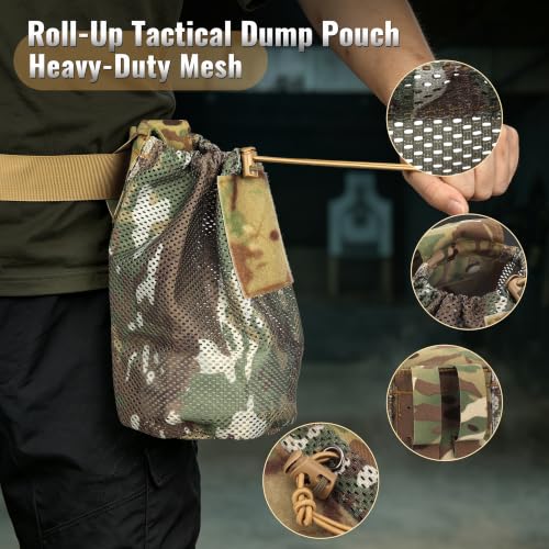 Heavy-Duty Mesh Molle Dump Pouch BK - Rapid Deploy Tactical Belt Mag Carrier