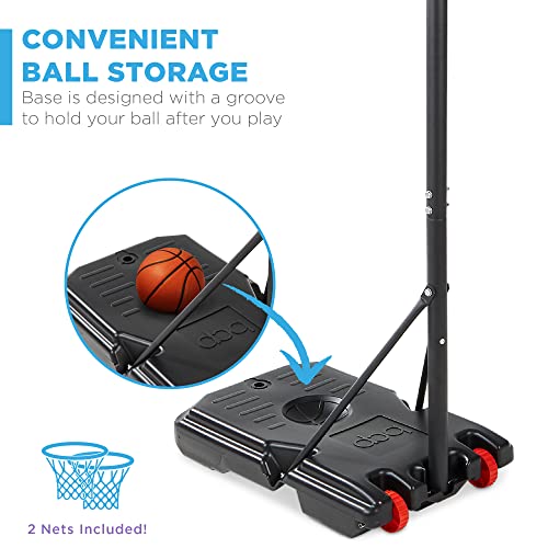Kids Adjustable Portable Basketball Hoop Set - White, 70.5-82.3 Inch Height