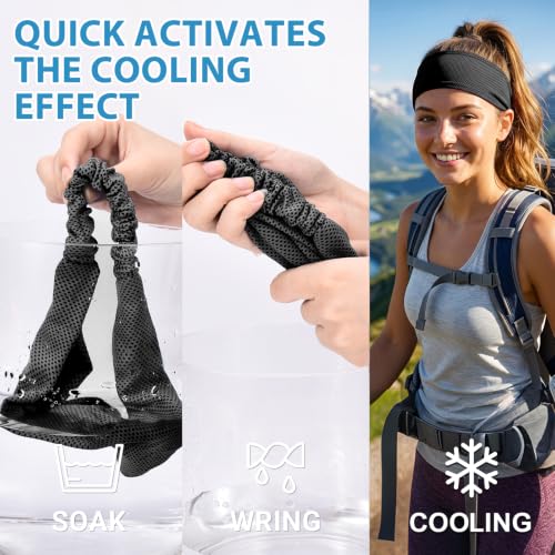 Cooling Headbands for Women 4 Pack - Light Blue, Pink, Mint, Purple