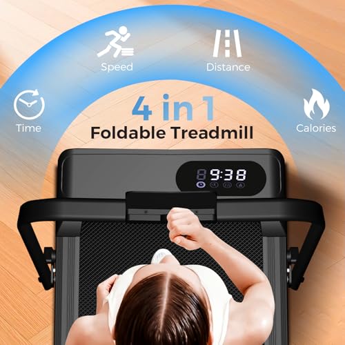 NXSCI Black Foldable Under Desk Treadmill with 8% Incline, 2.5HP Quiet Motor & Remote Control