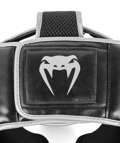 Venum Challenger Headgear - Black & Silver, One Size, Martial Arts Protective Gear