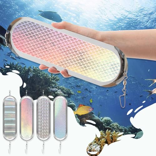 11 Inch Salmon Flasher with Rotating Motion - Classic Color, 4 Pack